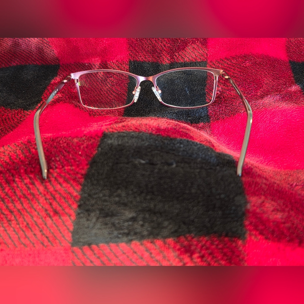 Titanium Piper Red Rectangular Eyeglass Frames - image 5